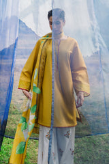 Solaris mustard raw silk 3-piece suit by Jahaan, photo 4 of 6
