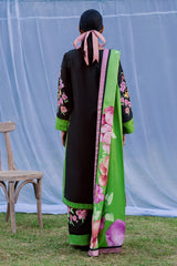 Cypress black slub cotton 3-piece suit by Jahaan, photo 2 of 8
