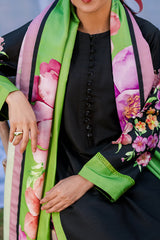 Cypress black slub cotton 3-piece suit by Jahaan, photo 3 of 8
