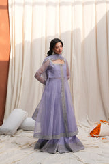 Reem, a purple organza 3-piece suit by Jahaan