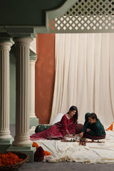 Gulaab red raw silk 3-piece suit by Jahaan, photo 4 of 8