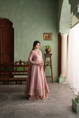 Gul-mohar pink raw silk 3-piece suit by Jahaan, photo 3 of 9