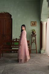 Gul-mohar pink raw silk 3-piece suit by Jahaan, photo 5 of 9