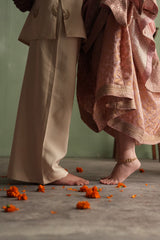 Gul-mohar pink raw silk 3-piece suit by Jahaan, photo 9 of 9