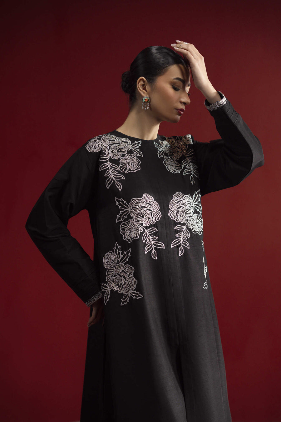 Sable black raw silk 3-piece suit by Jahaan, photo 2 of 5