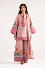 Rosse, a pink silk lawn 3-piece suit by Jahaan