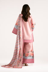 Rosse pink silk lawn 3-piece suit by Jahaan, photo 2 of 6
