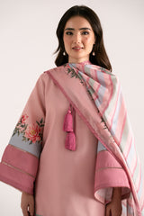 Rosse pink silk lawn 3-piece suit by Jahaan, photo 3 of 6