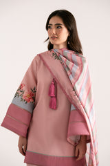 Rosse pink silk lawn 3-piece suit by Jahaan, photo 4 of 6