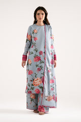 Etoilee, a sky blue silk lawn 3-piece suit by Jahaan