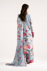 Etoilee sky blue silk lawn 3-piece suit by Jahaan, photo 2 of 6