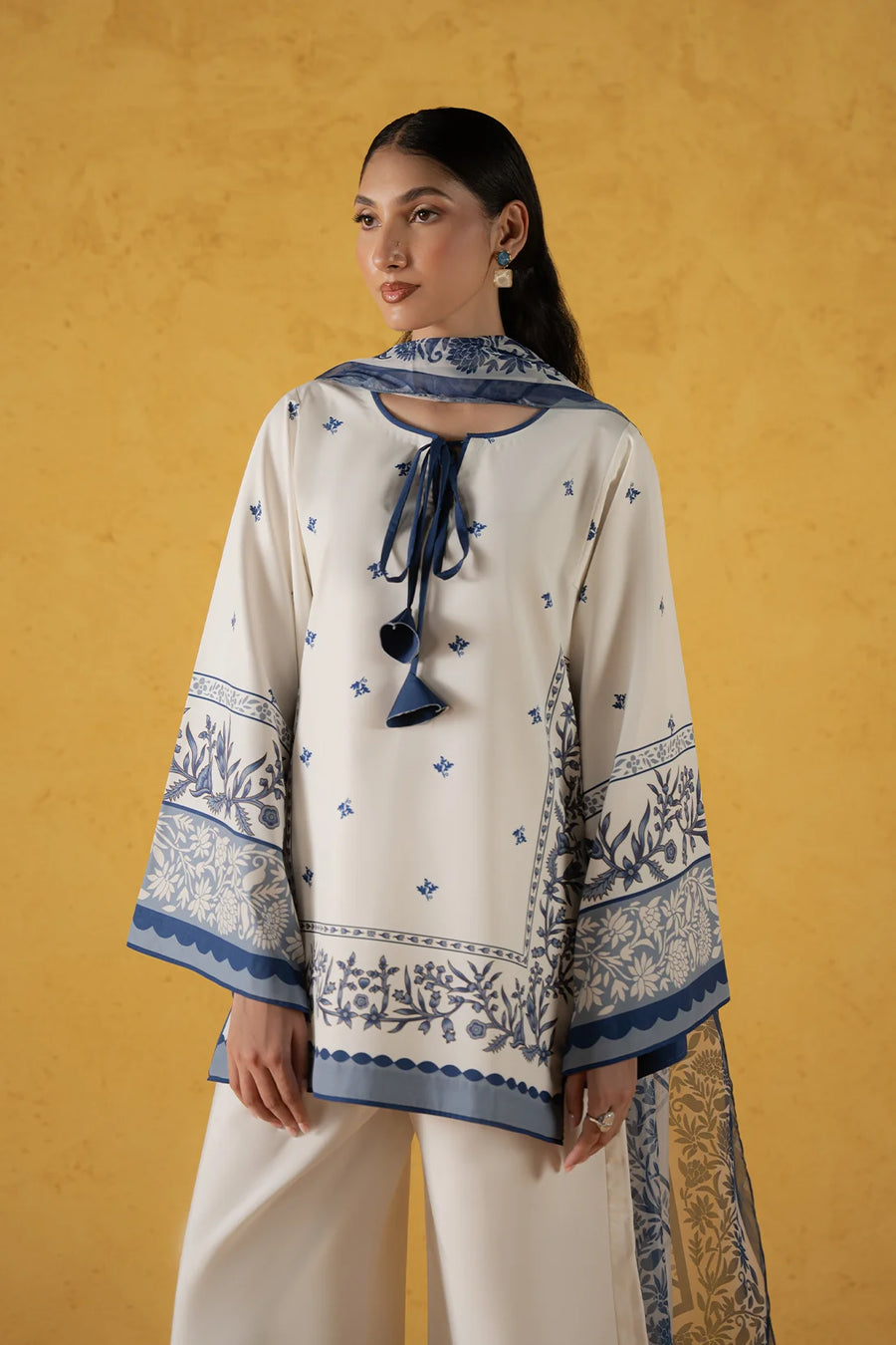 Maris black & ivory silk lawn 3-piece suit by Jahaan, photo 2 of 5